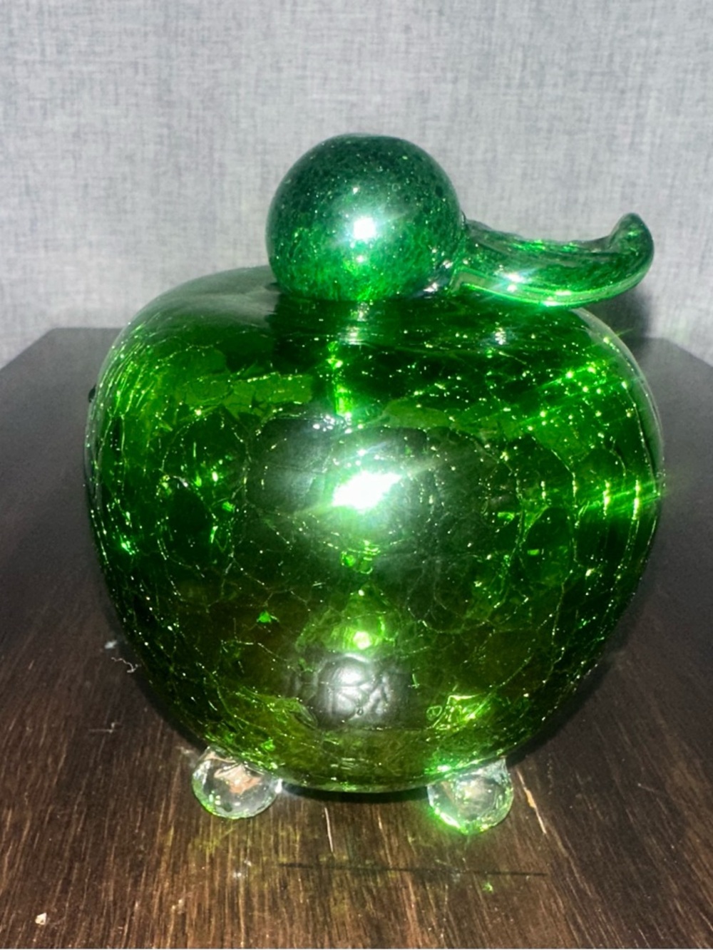 Green Hand-Blown Glass Apple Decorative Accent - Picture 8 of 9